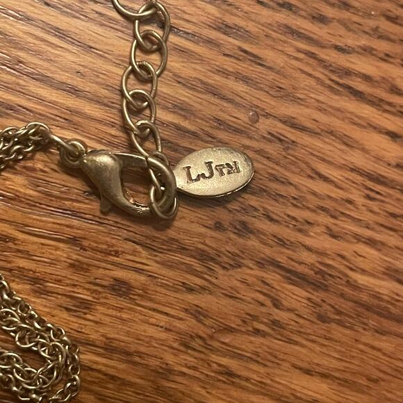 Gold Tone Pendant Necklace & Earrings Jewelry Set w/ Turquoise Stone - Picture 8 of 8